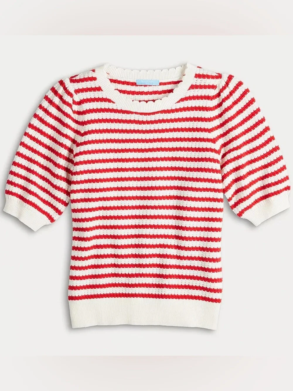 🆕 Draper James Puffed Short Sleeve Striped Sweater
